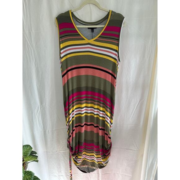 Lane Bryant Striped Jersey Knit Dress - Adjustable Drawstring Sides - Size 14/16 - Picture 1 of 3